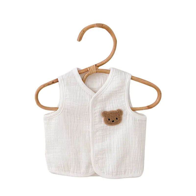 Baby Vest White Cotton Four Layer Toddler Outwear - Image 6