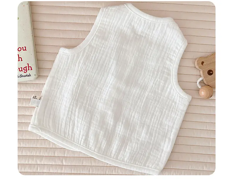 Baby Vest White Cotton Four Layer Toddler Outwear — feature 14