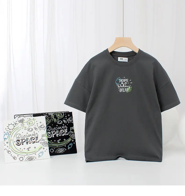 Kids Korean Short Sleeve T Shirt Medium Large Breathable — feature 33