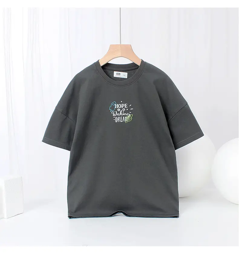 Kids Korean Short Sleeve T Shirt Medium Large Breathable — feature 39