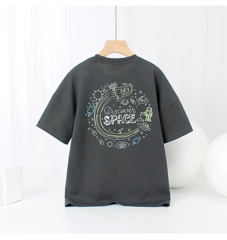 Kids Korean Short Sleeve T Shirt Medium Large Breathable — feature 40