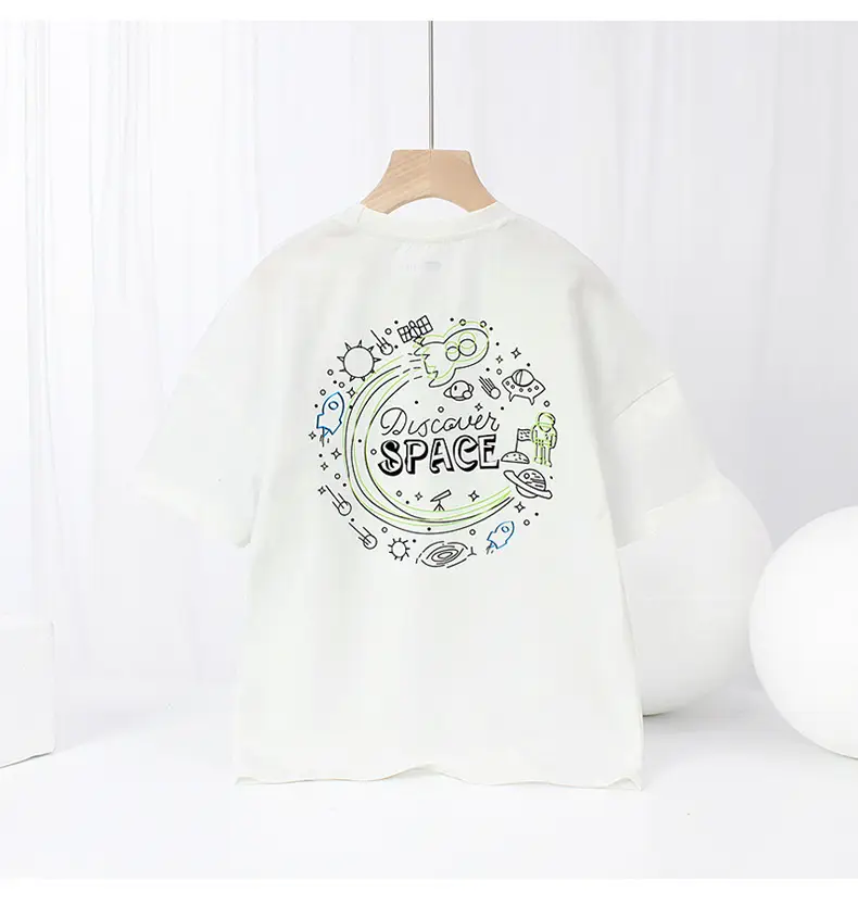 Kids Korean Short Sleeve T Shirt Medium Large Breathable — feature 42