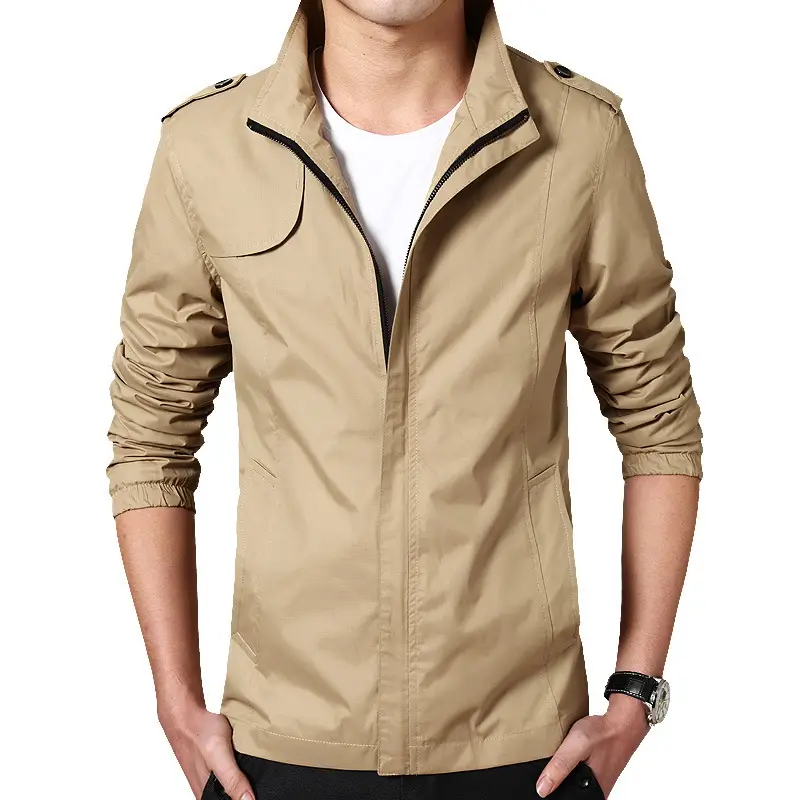 Men's Korean Slim Fit Jacket Olive Green - Image 6