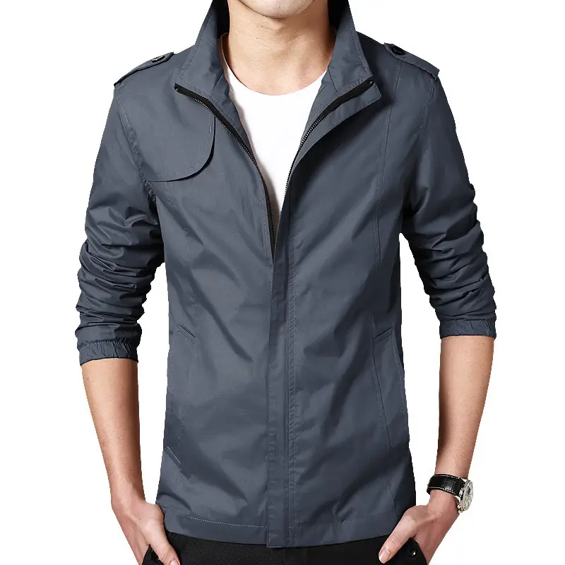 Men's Korean Slim Fit Jacket Olive Green - Image 7