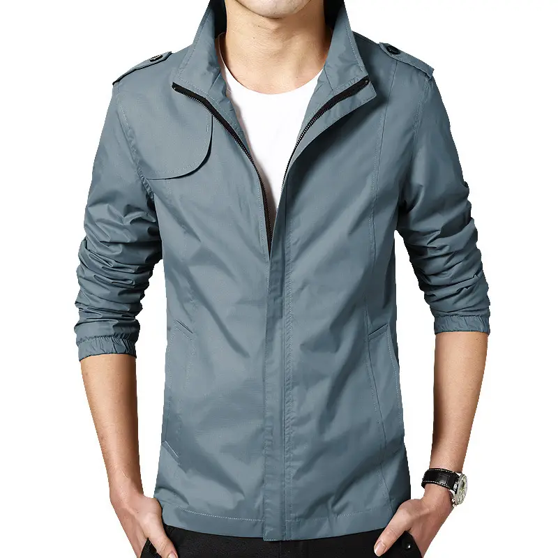 Men's Korean Slim Fit Jacket Olive Green - Image 8