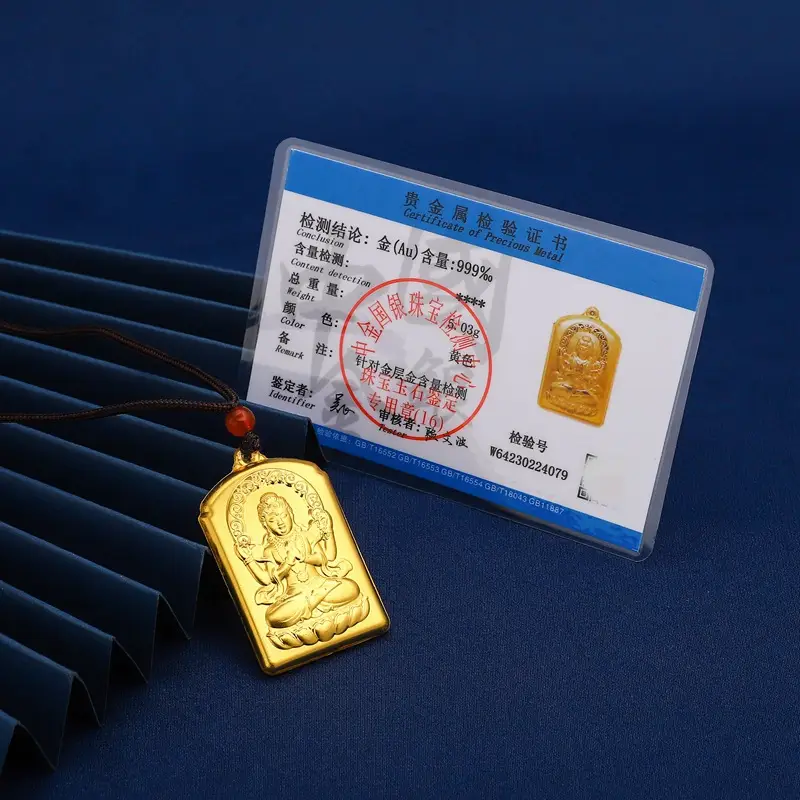 Gold Guanyin Bodhisattva Pendant for Inheritance — feature 5
