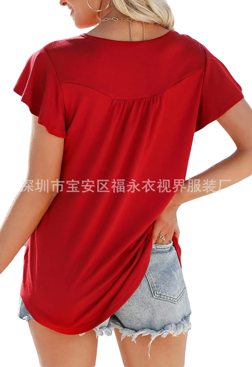 Women Floral Pleated Top Summer Casual Slim Fit — feature 28