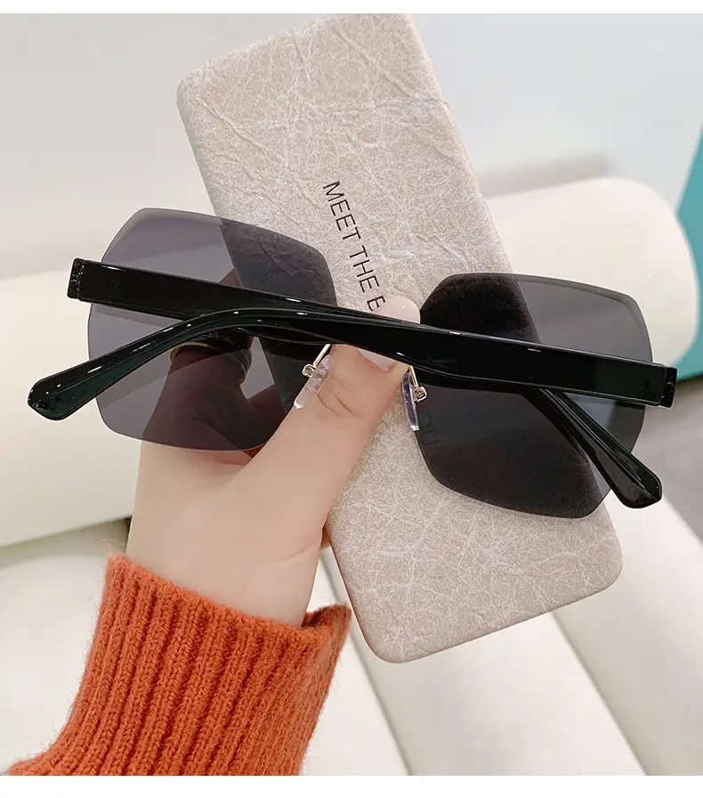 Anti-UV Mirror Frame Sunglasses Black Purple — feature 13