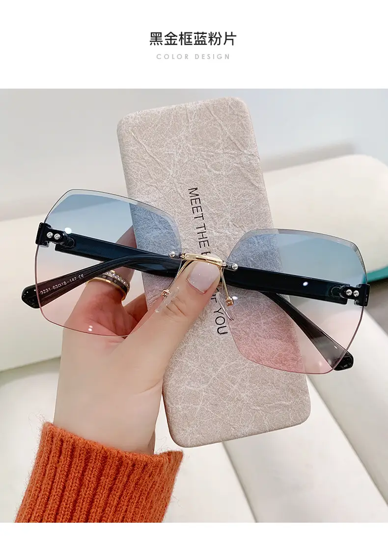 Anti-UV Mirror Frame Sunglasses Black Purple — feature 16