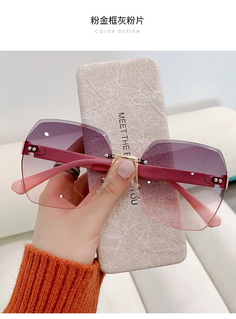 Anti-UV Mirror Frame Sunglasses Black Purple — feature 18