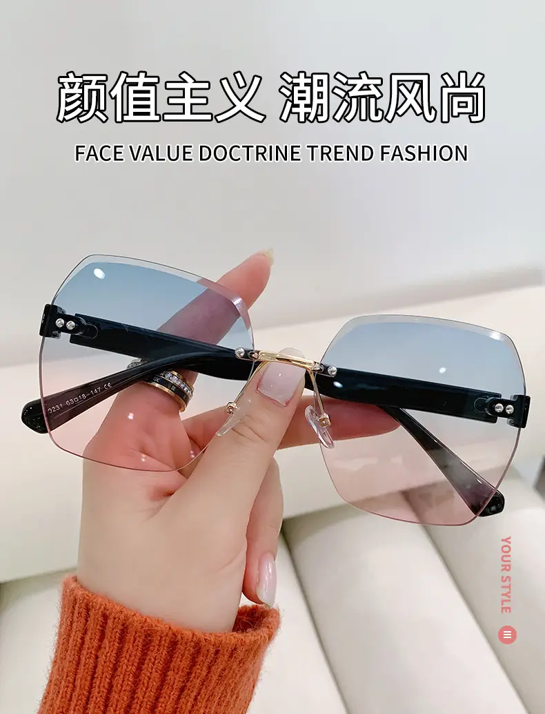 Anti-UV Mirror Frame Sunglasses Black Purple — feature 4