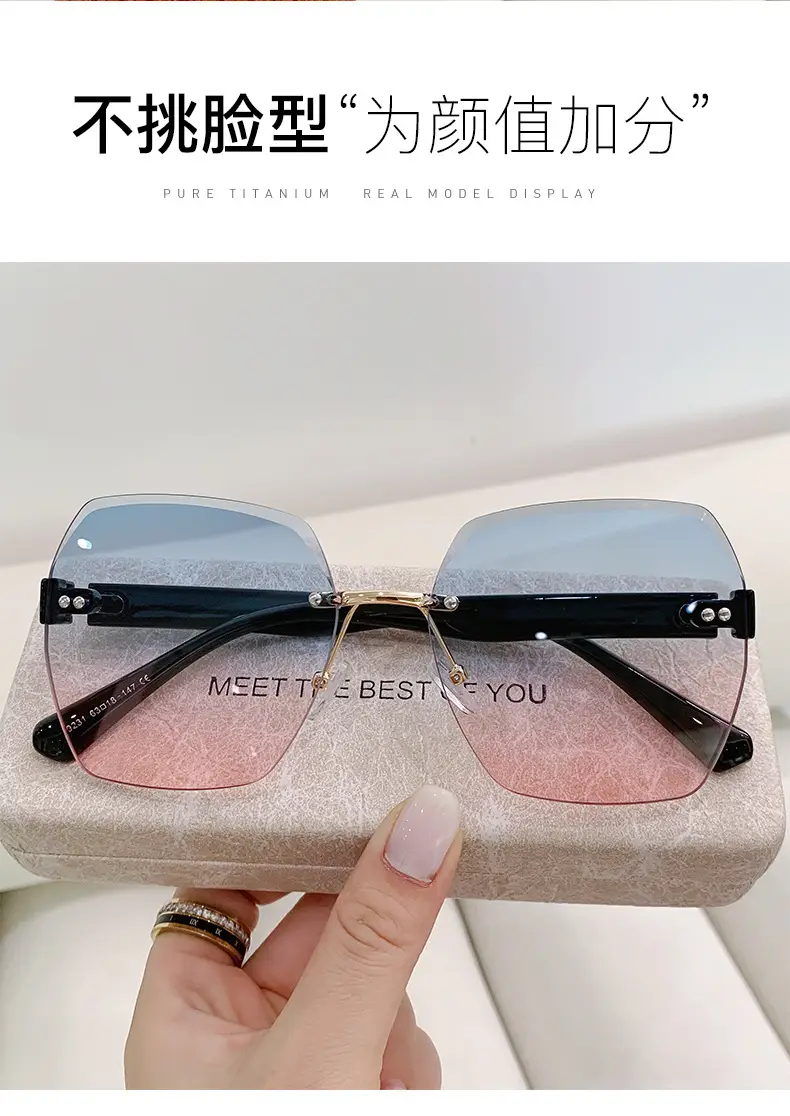 Anti-UV Mirror Frame Sunglasses Black Purple — feature 5