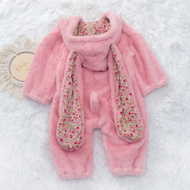 New Baby Plush Hooded Jumpsuit Brown Cartoon Rabbit — feature 10