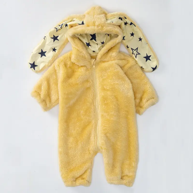New Baby Plush Hooded Jumpsuit Brown Cartoon Rabbit — feature 11