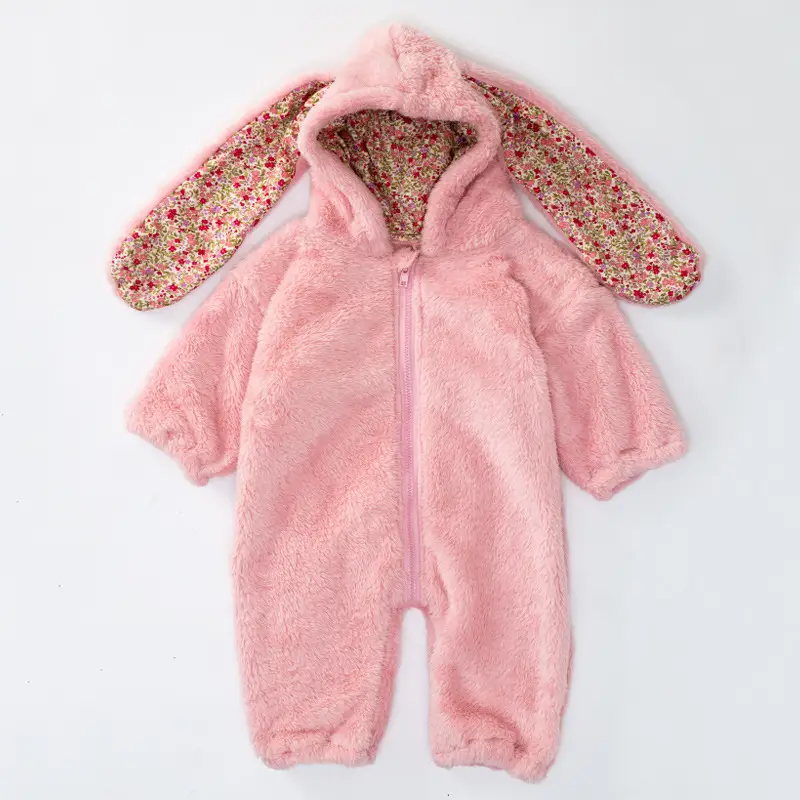 New Baby Plush Hooded Jumpsuit Brown Cartoon Rabbit — feature 14