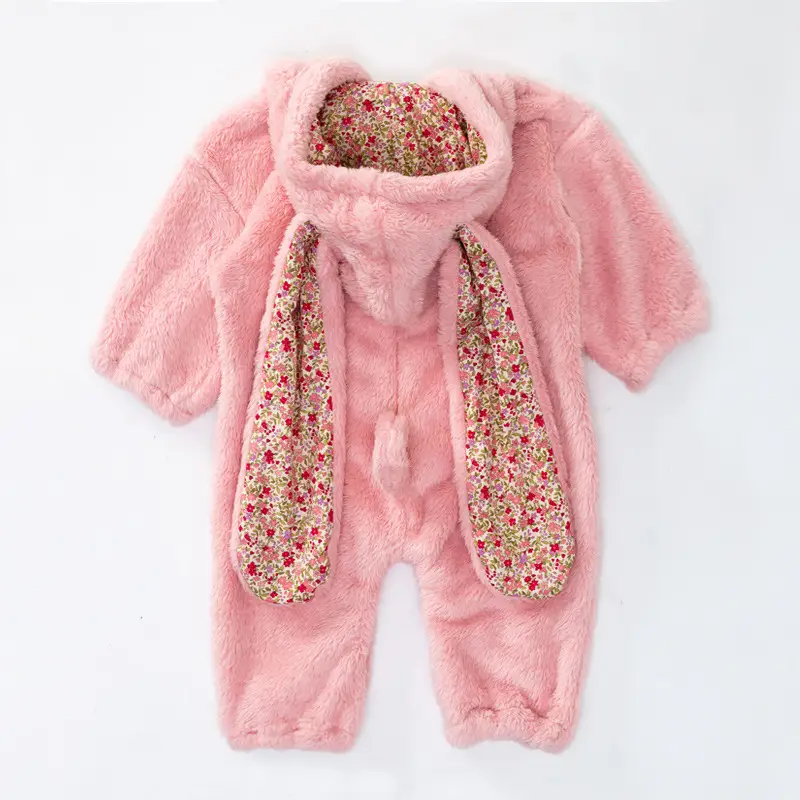 New Baby Plush Hooded Jumpsuit Brown Cartoon Rabbit — feature 15
