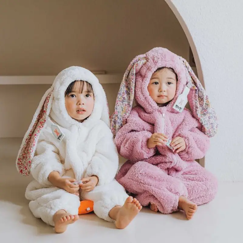 New Baby Plush Hooded Jumpsuit Brown Cartoon Rabbit — feature 2