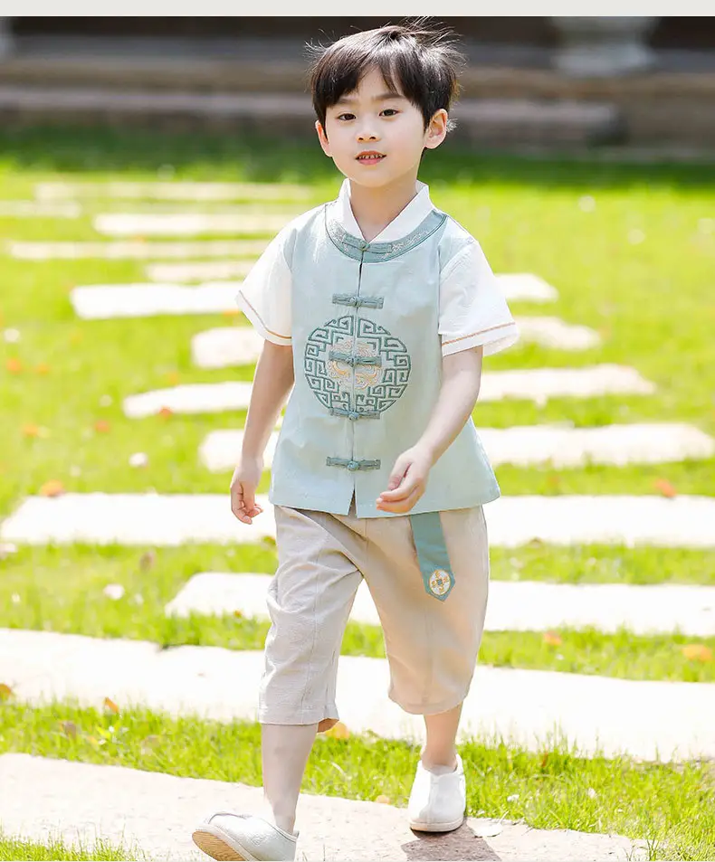 Boys Han Dynasty Tang Suit Summer Short Sleeve — feature 10