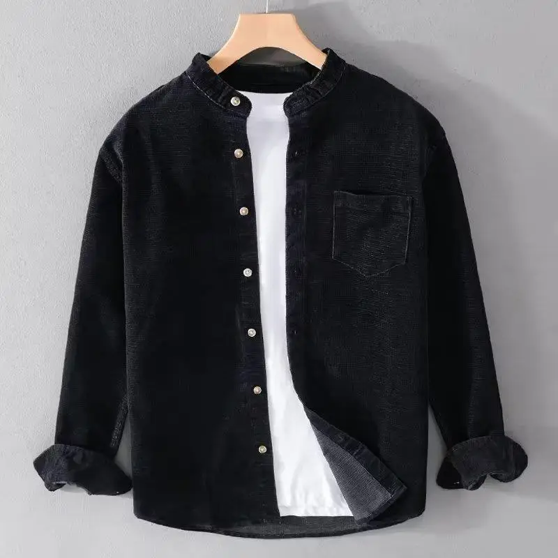 Clearance Men's Dark Grey Lining Coat with Corduroy Lining - Image 7