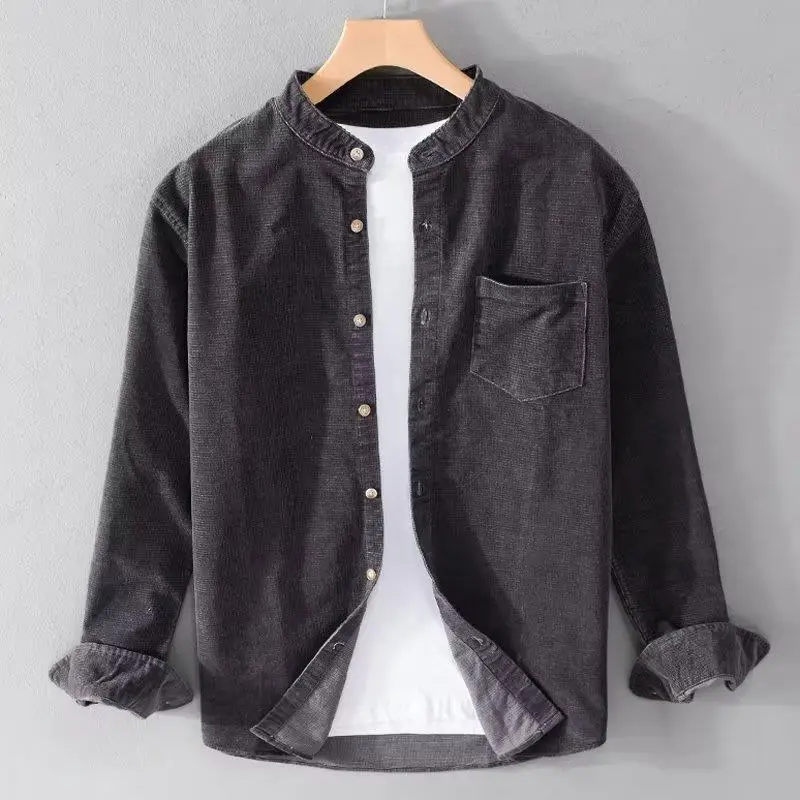 Clearance Men's Dark Grey Lining Coat with Corduroy Lining - Image 2