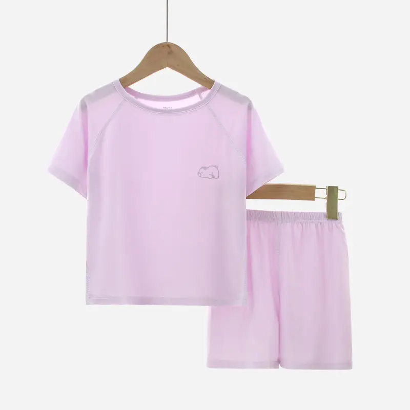 Children's Pink Modal Pajamas Set for Boys Girls - Image 10