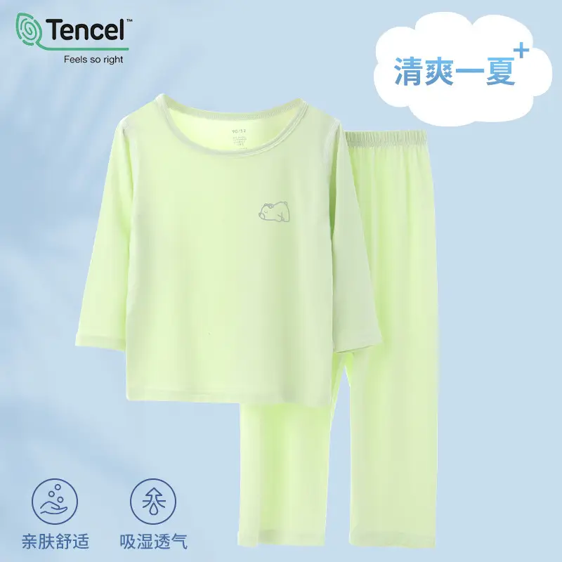 Children's Pink Modal Pajamas Set for Boys Girls - Image 4