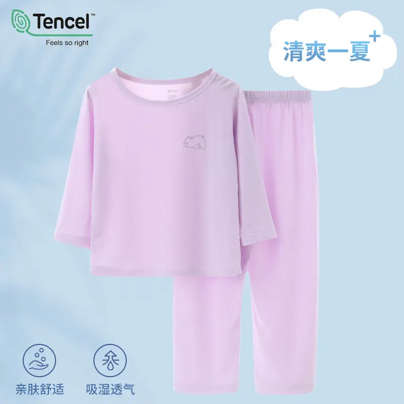 Children's Pink Modal Pajamas Set for Boys Girls - Image 5