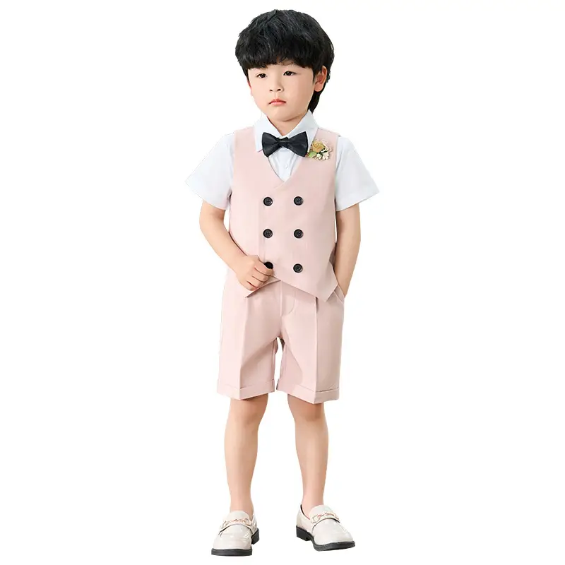 Children's Light Blue Vest Suit for Boys Spring Summer - Image 7