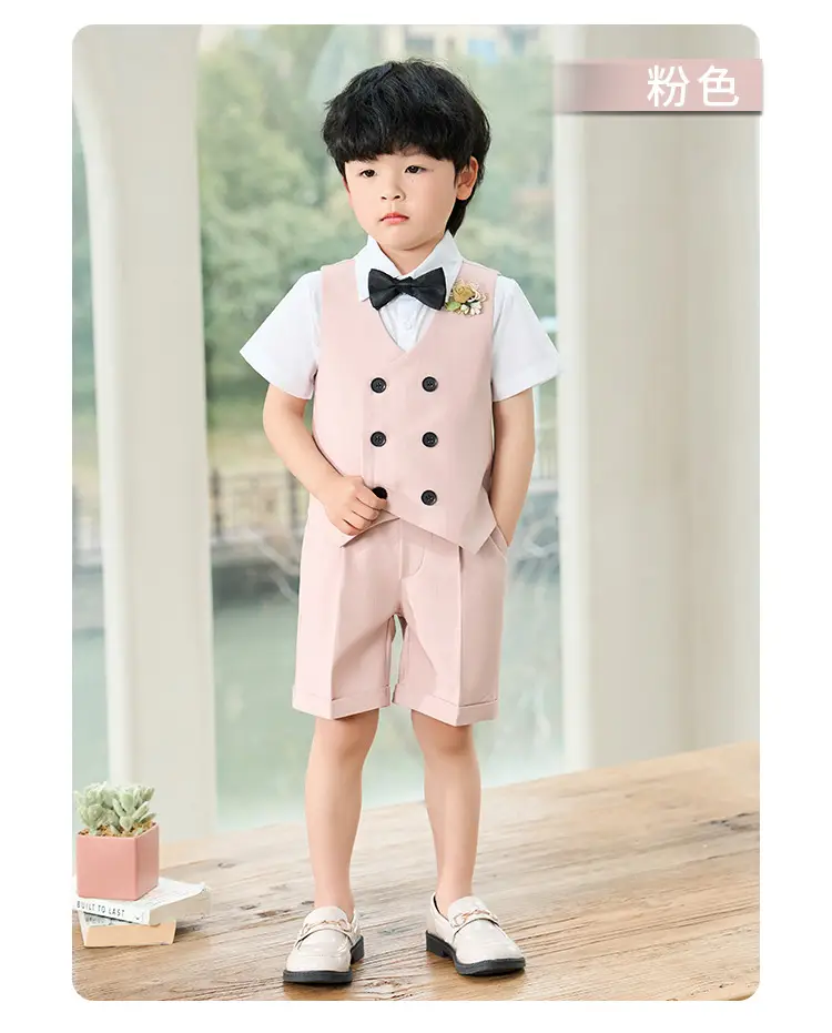 Children's Light Blue Vest Suit for Boys Spring Summer — feature 11