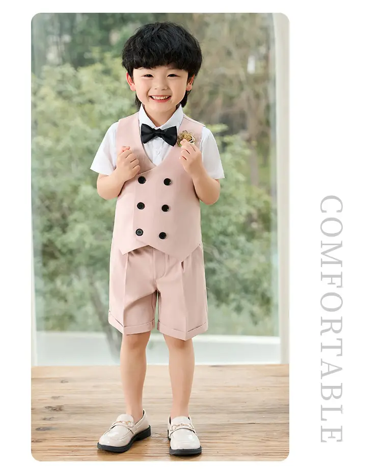Children's Light Blue Vest Suit for Boys Spring Summer — feature 12
