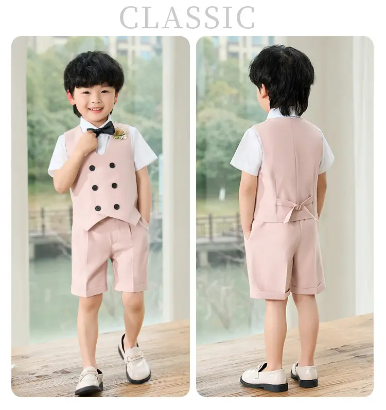 Children's Light Blue Vest Suit for Boys Spring Summer — feature 13