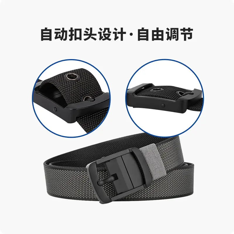 Men's Cross-Border Belt Black Buckle Adjustable