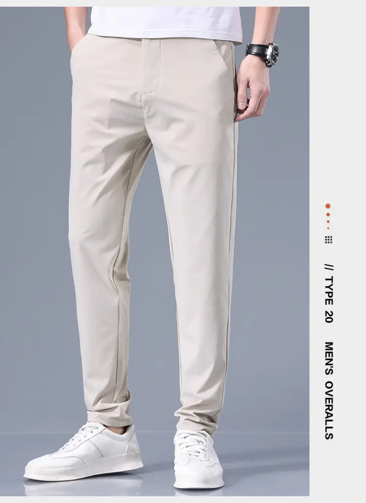 Men's Black Ice Silk Loose Straight Pants — feature 17