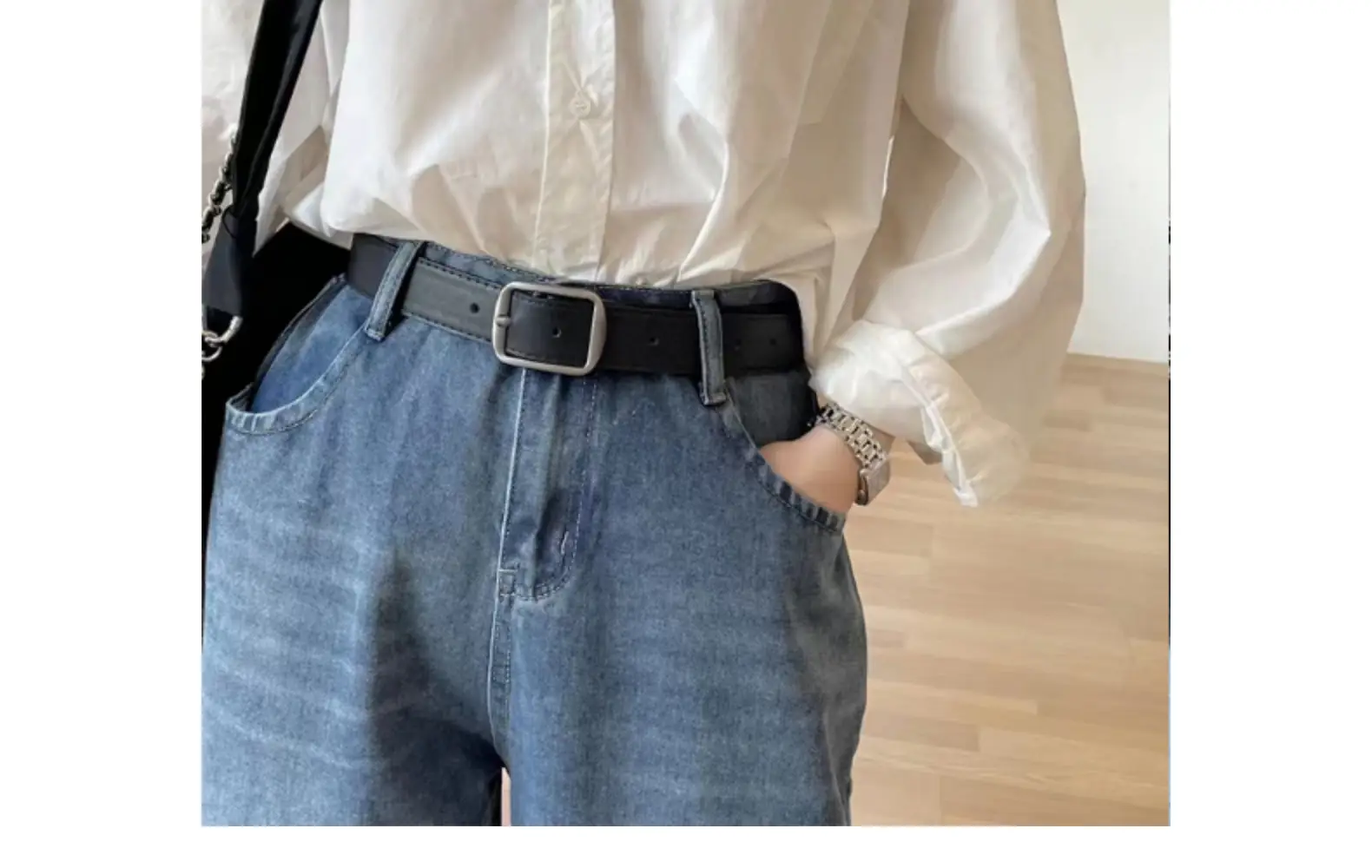 Women's Korean-style Matte Silver Belt β feature 17