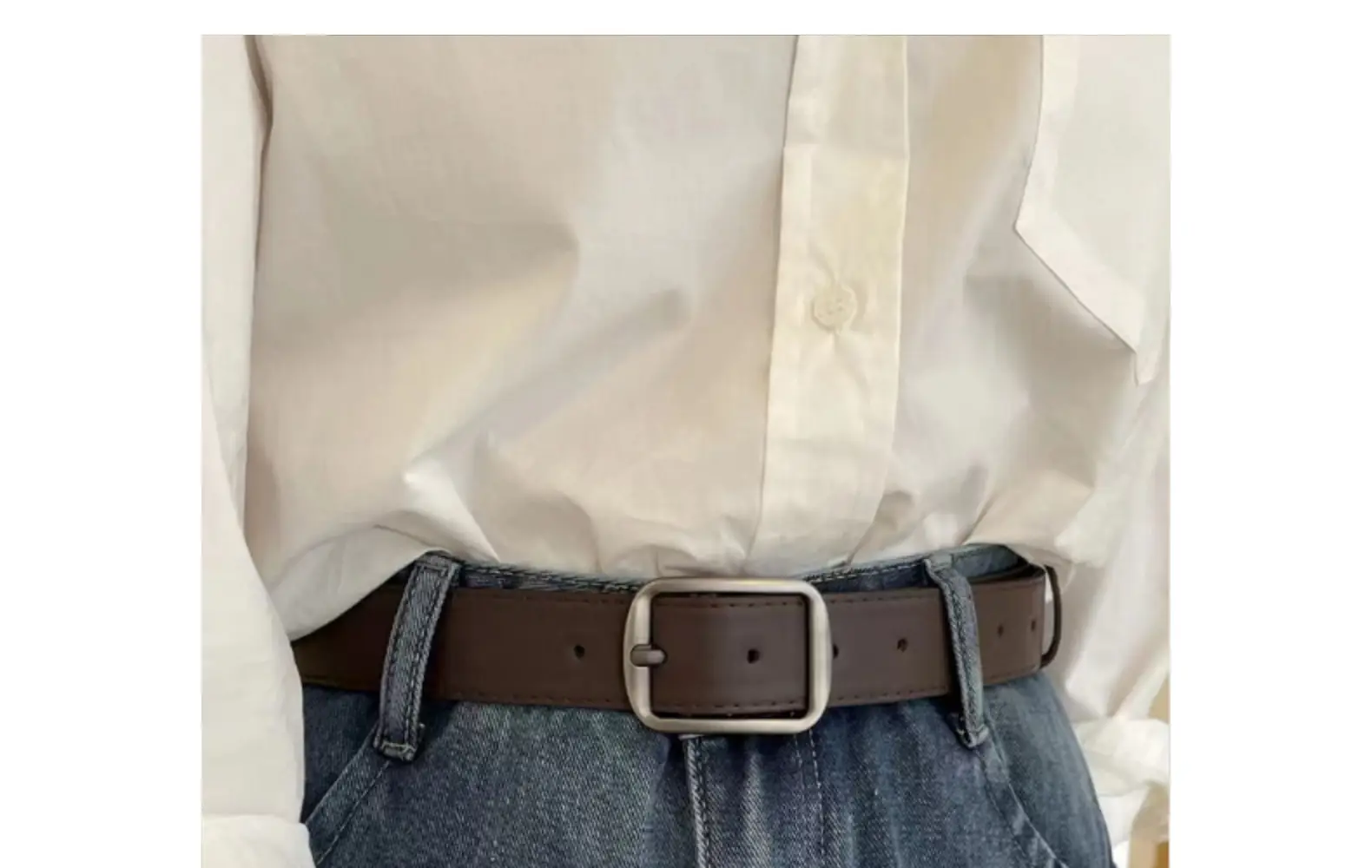 Women's Korean-style Matte Silver Belt β feature 18