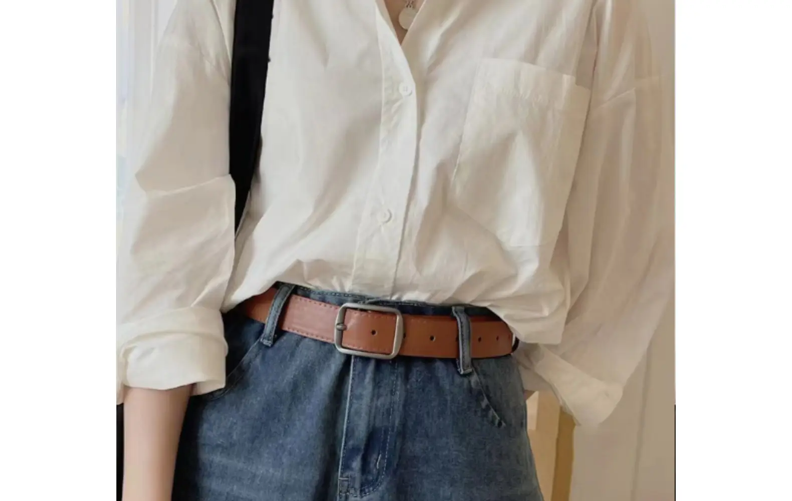Women's Korean-style Matte Silver Belt β feature 23