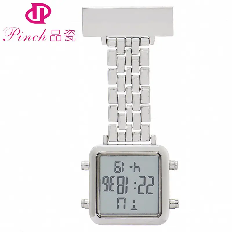 Silver Multifunctional Electronic Nurse Watch with Pocket Pin Lettering - Image 5
