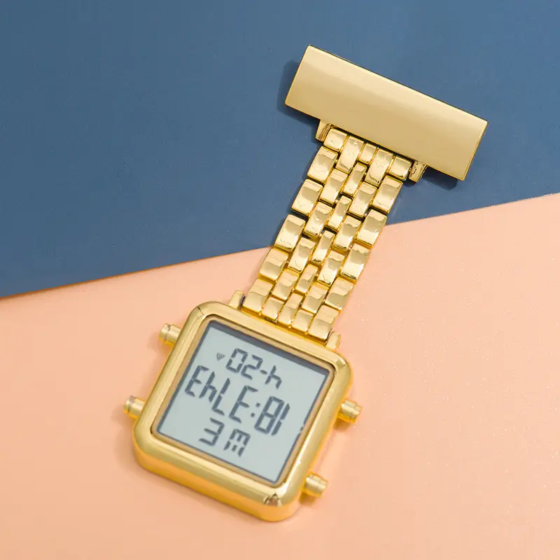 Silver Multifunctional Electronic Nurse Watch with Pocket Pin Lettering - Image 3