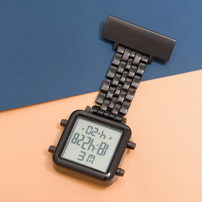 Silver Multifunctional Electronic Nurse Watch with Pocket Pin Lettering - Image 4