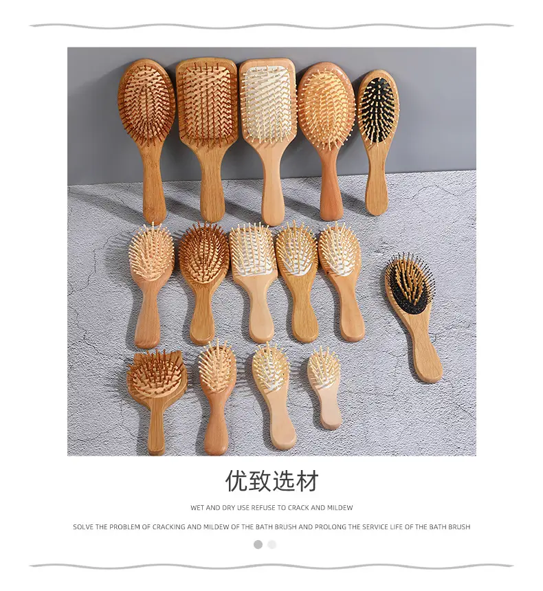 Bamboo Hair Brush for Women with Rubber Handle — feature 9