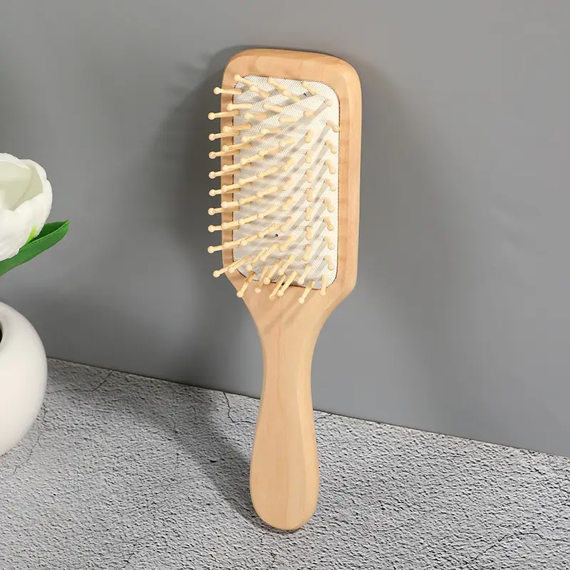 Medium square plate and wood comb 22*6.3*22 opp