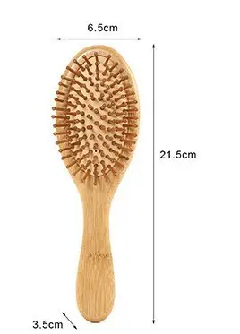21.5x 6.5cm bamboo medium oval air cushion comb opp