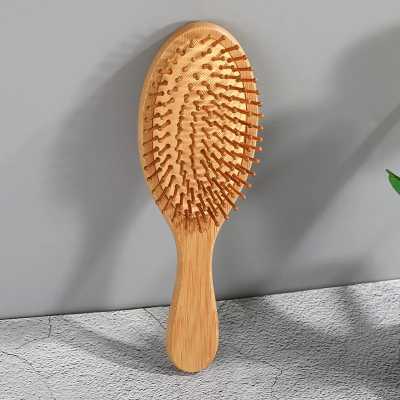 Bamboo Hair Brush for Women with Rubber Handle - Image 2