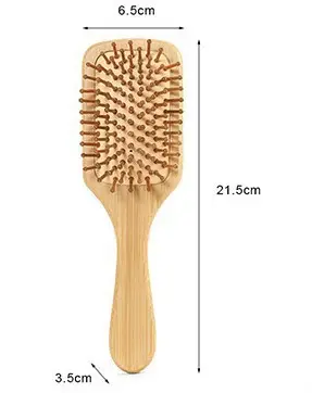 Bamboo Hair Brush for Women with Rubber Handle - Image 3