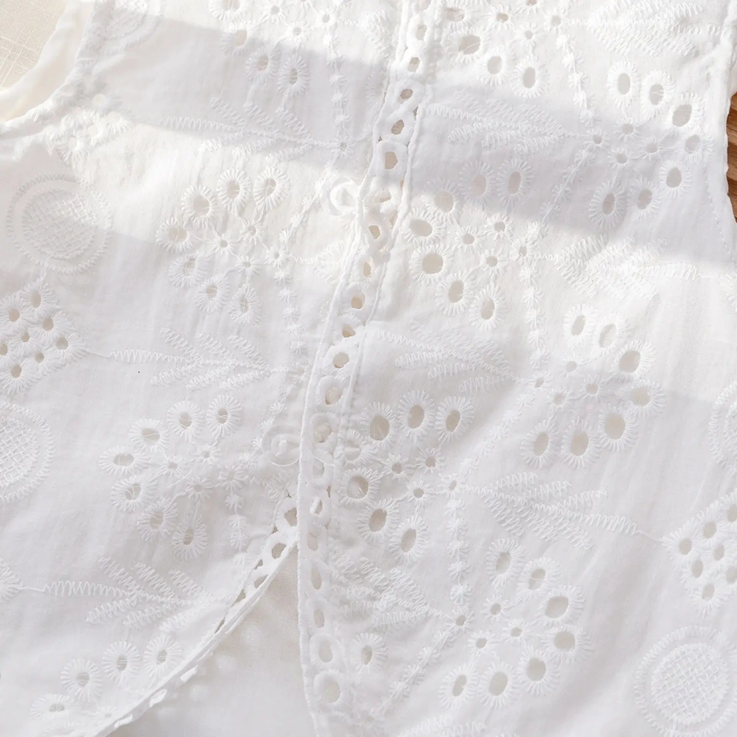 Girls White Jacquard Shorts Set Summer Vest Top - Image 4