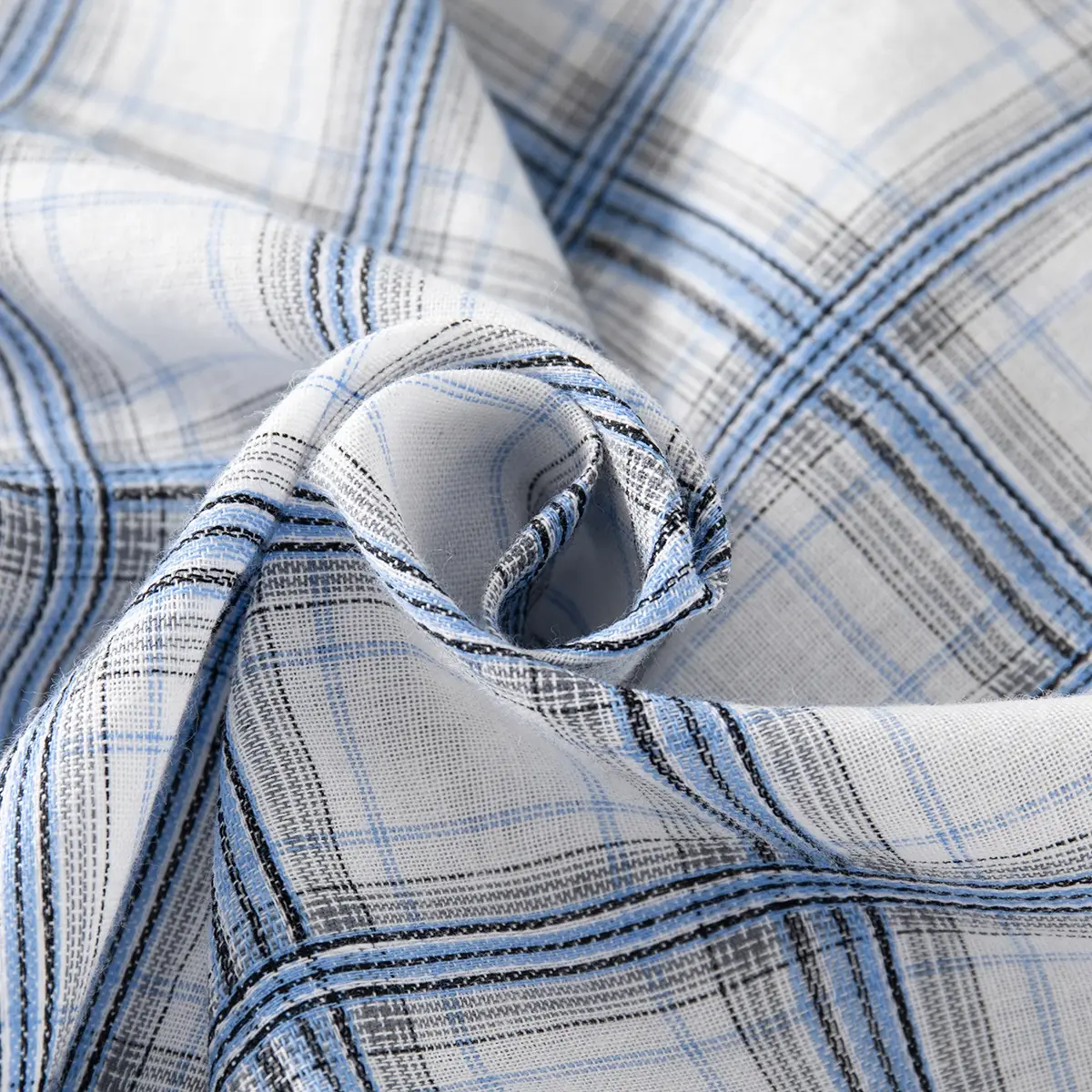 Blue Plaid Cotton Shirt for Kids Short Sleeve Casual Wear - Image 4