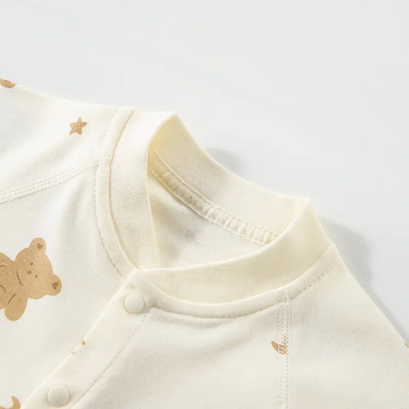 Baby Cotton Cartoon Bear Jumpsuit White Spring Autumn - Image 7