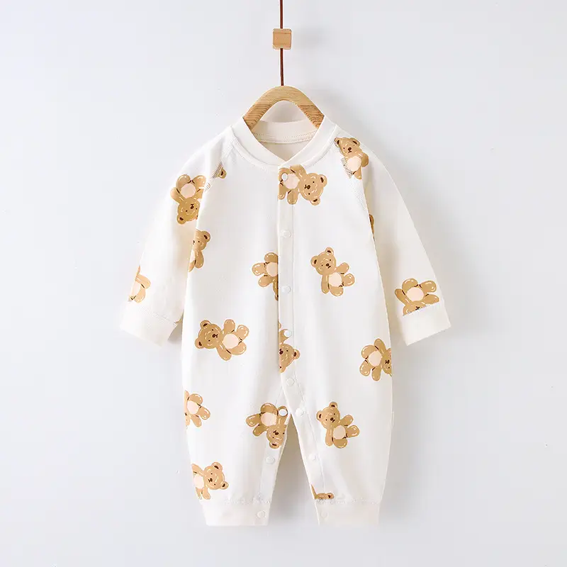 Baby Cotton Cartoon Bear Jumpsuit White Spring Autumn β feature 10