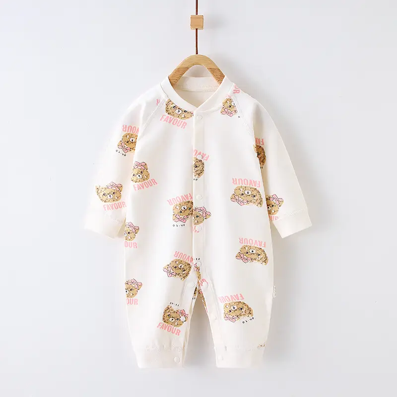 Baby Cotton Cartoon Bear Jumpsuit White Spring Autumn β feature 9