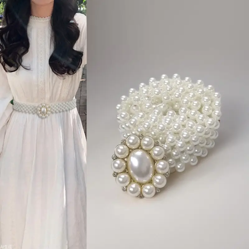 2023 Pearl Elastic Belt Skirt Women's Dress - Image 4